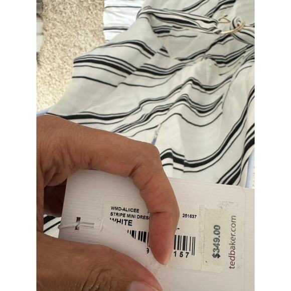 NWT Ted Baker London Striped Linen Blend Mini Dress Size 6 - Picture 12 of 13